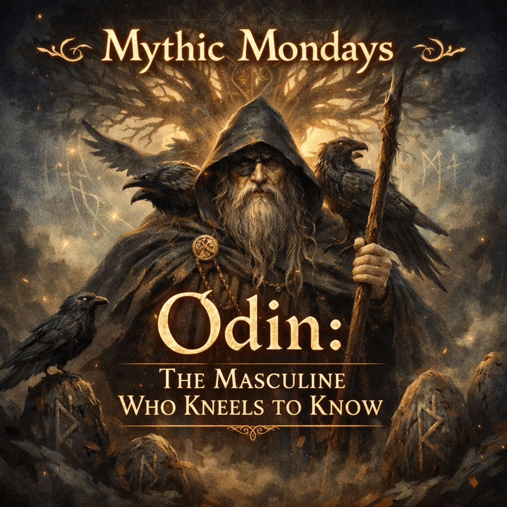 Mythic Mondays: Odin: The Masculine Who Kneels to Know&nbsp;🐦‍⬛🗝️